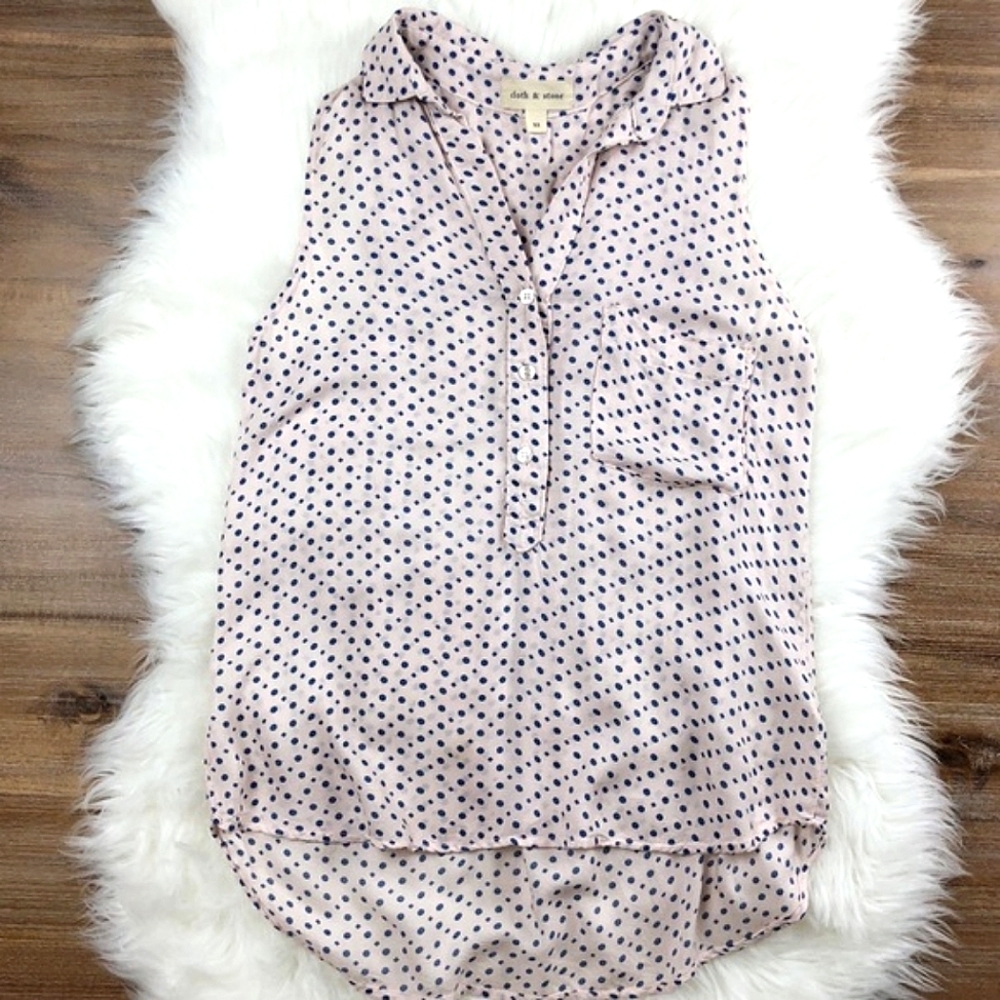 3/$15 Anthropologie Cloth & Stone | Polka Dot Rayon Pocket Tank